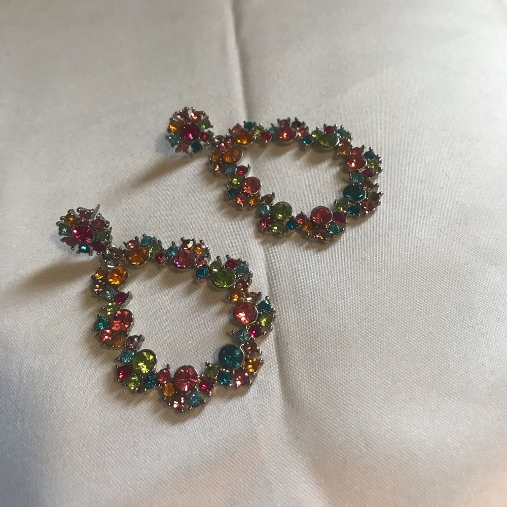 Colorful gemstone statement earrings - Picture 2 of 3